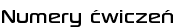 Numery ćwiczeń