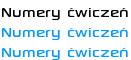 Numery ćwiczeń
